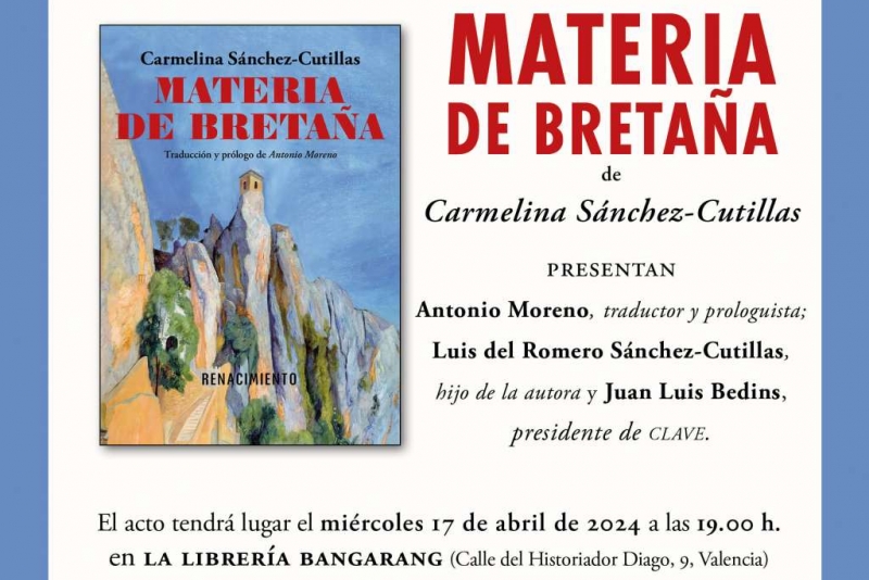 Presentación de 'Materia de Bretaña' en Valencia.