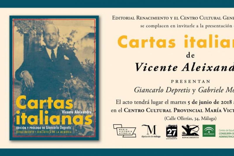 Presentación de 'Cartas italianas', de Vicente Aleixandre, en Málaga