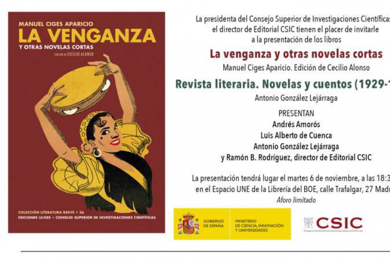 Presentación 'La venganza' y 'Revista literaria Novelas y Cuentos' en Madrid