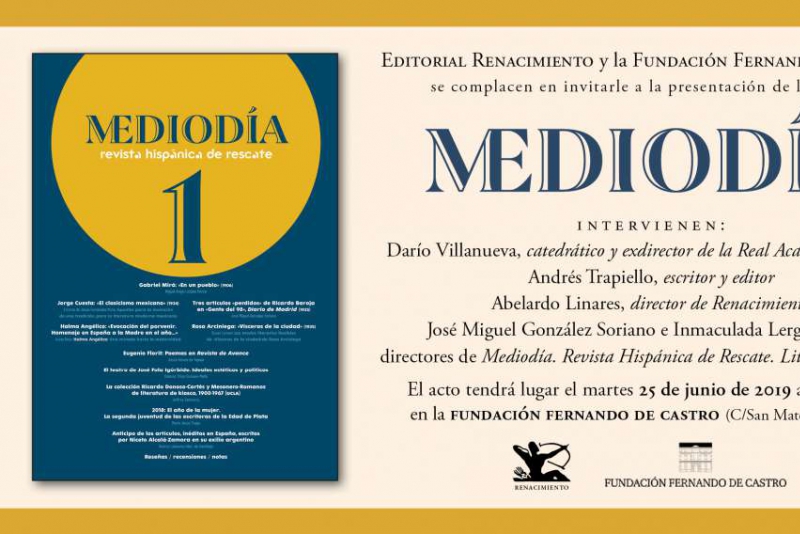 Presentación de 'Mediodía. Revista hispánica de rescate' en Madrid