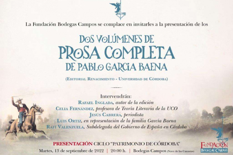 Presentación la prosa completa de Pablo García Baena en Córdoba
