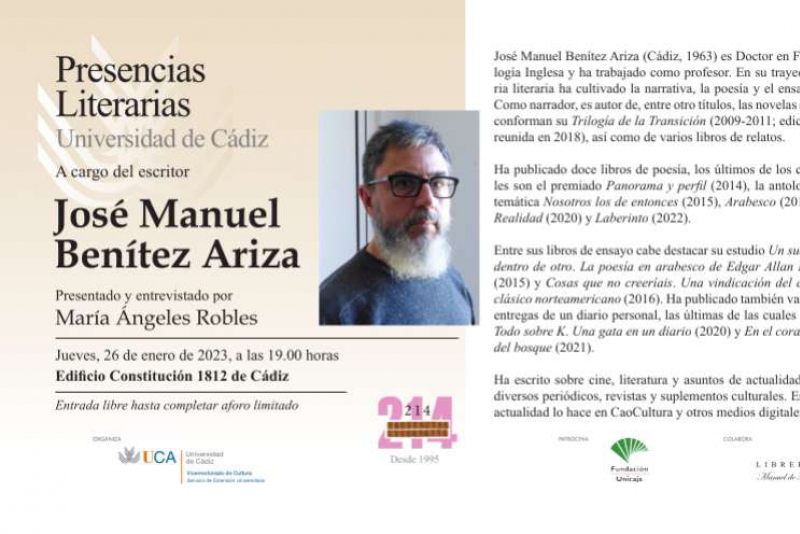 Presencias literarias: José Manuel Benítez Ariza en Cádiz