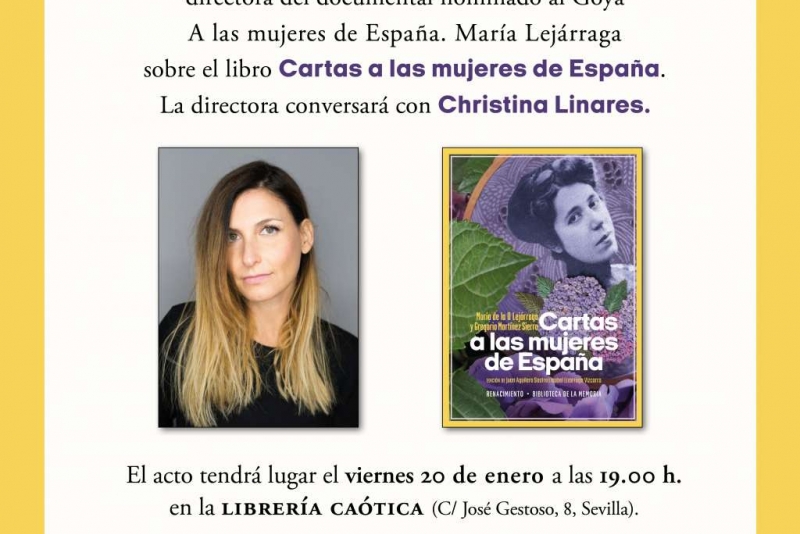 Acto sobre María Lejárraga y 'Cartas a las mujeres de España' en Sevilla