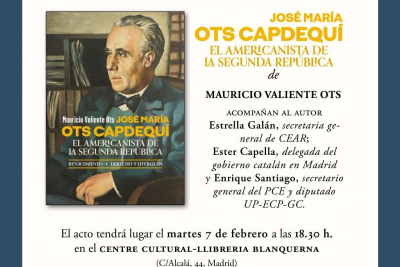 Presentación de 'José María Ots Capdequí' en Madrid
