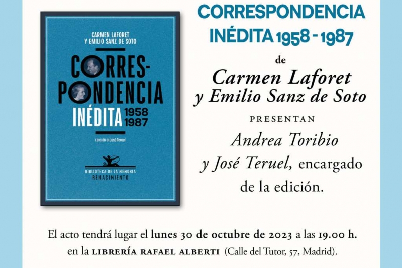 Presentación de 'Correspondencia inédita' de Laforet y Sanz de Soto en Madrid.