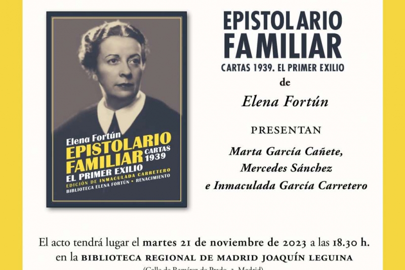 Presentación de 'Epistolario familiar' de Elena Fortún en Madrid.
