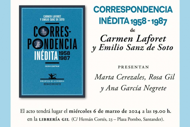 Presentación de 'Epistolario inédito' de Lafoet y Sanz de Soto en Santander.